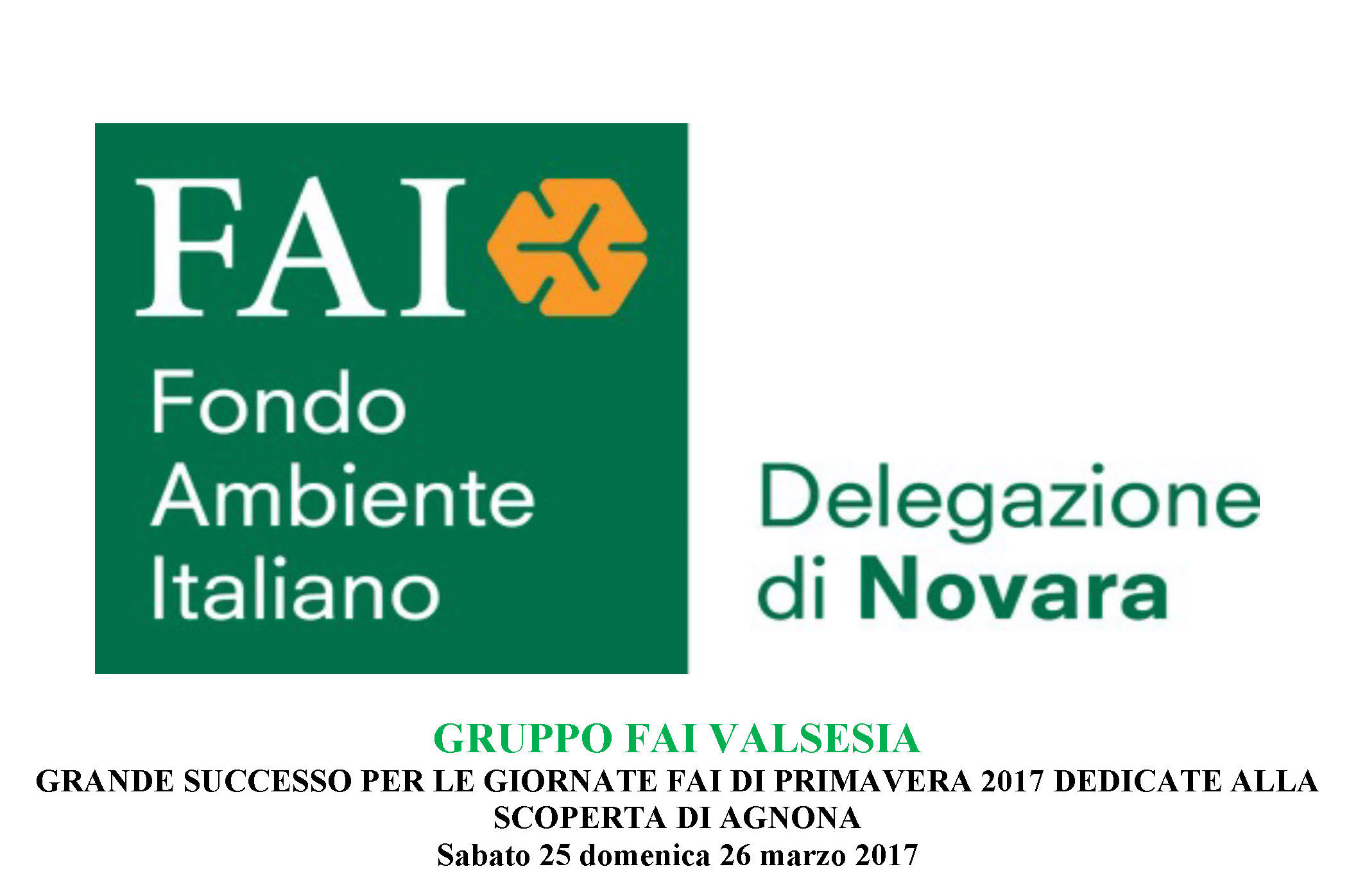 FAI Valsesia – Grande successo per le Giornate Fai di primavera alla scoperta di Agnona