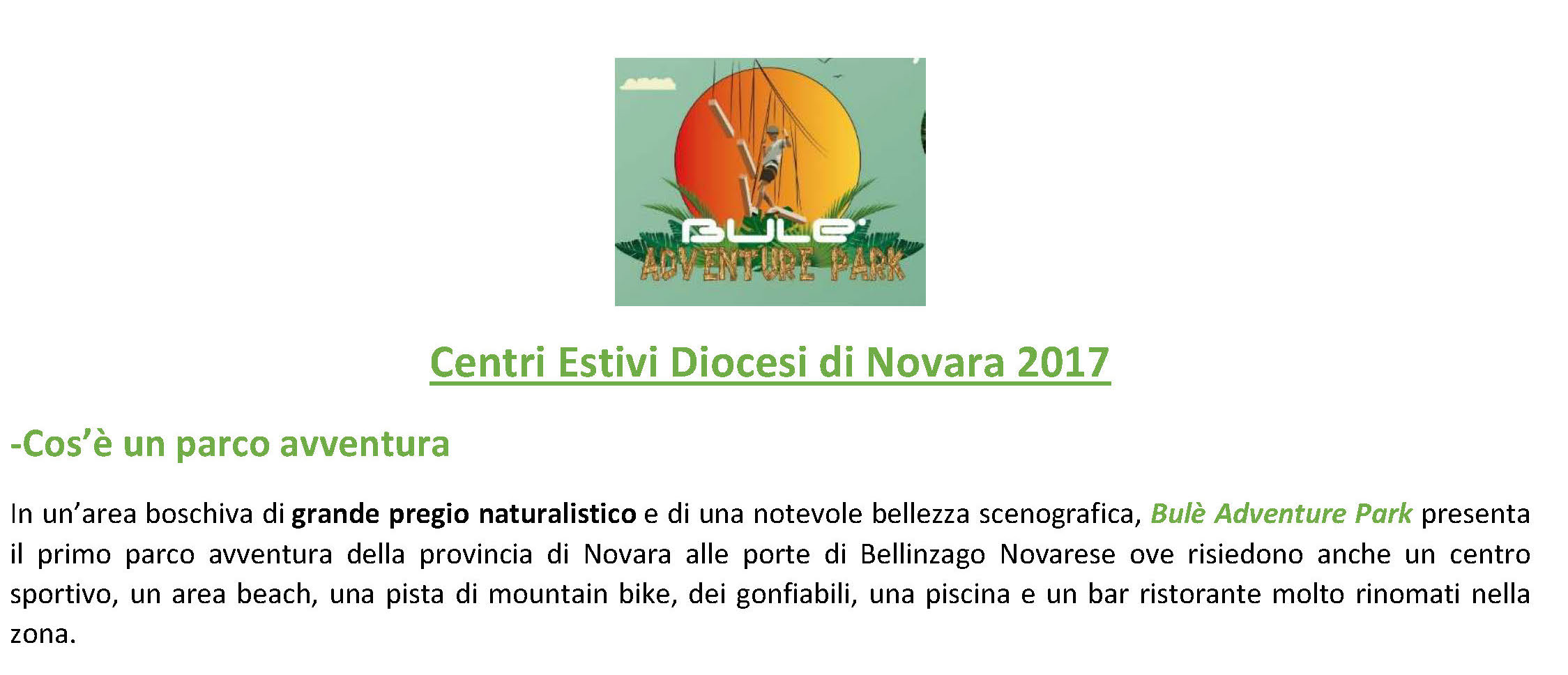 Gita Centro Estivo 2017 AL Bulè’ Adventure Park