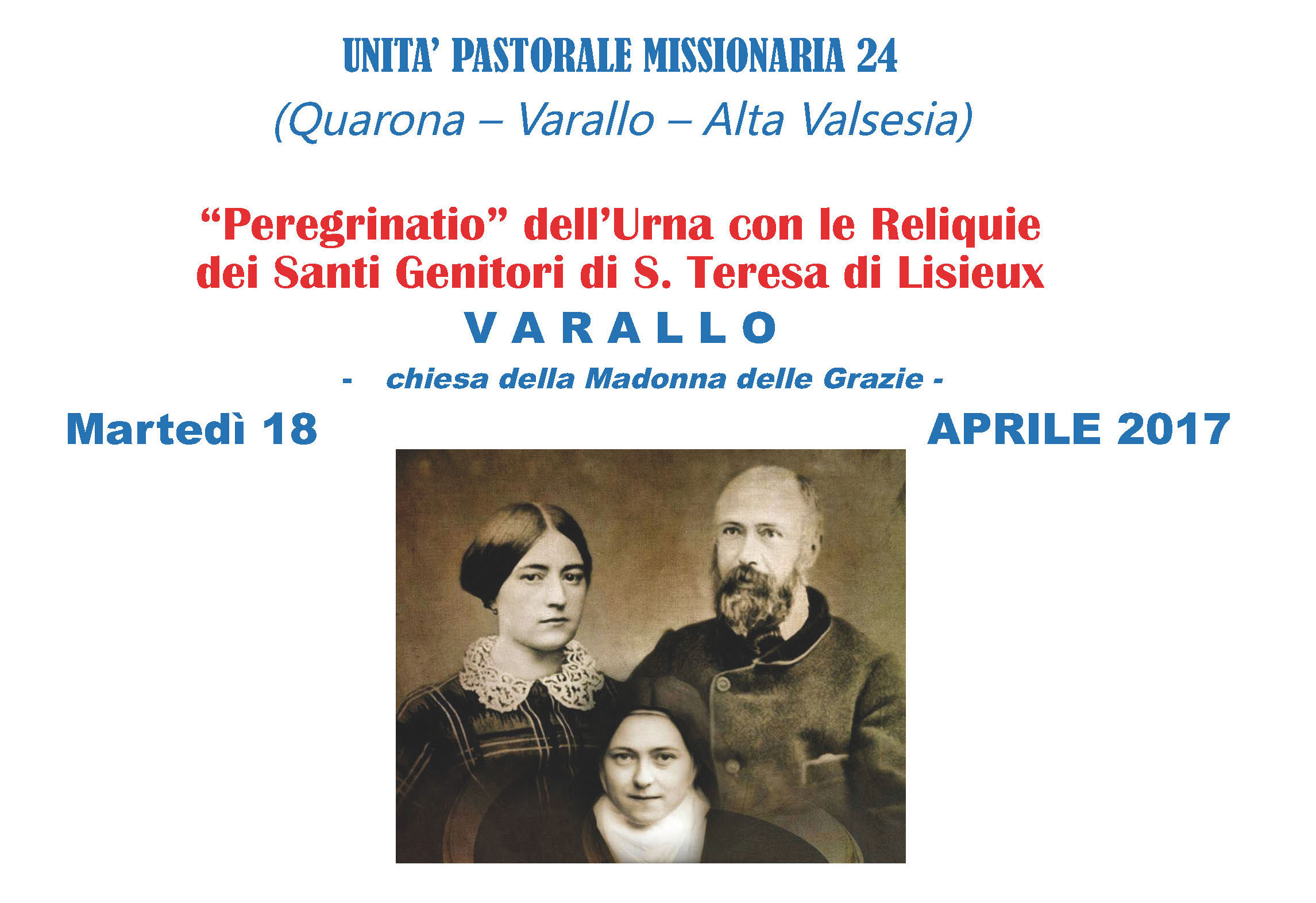 Varallo – le reliquie dei Santi Zelia e Louis Martin