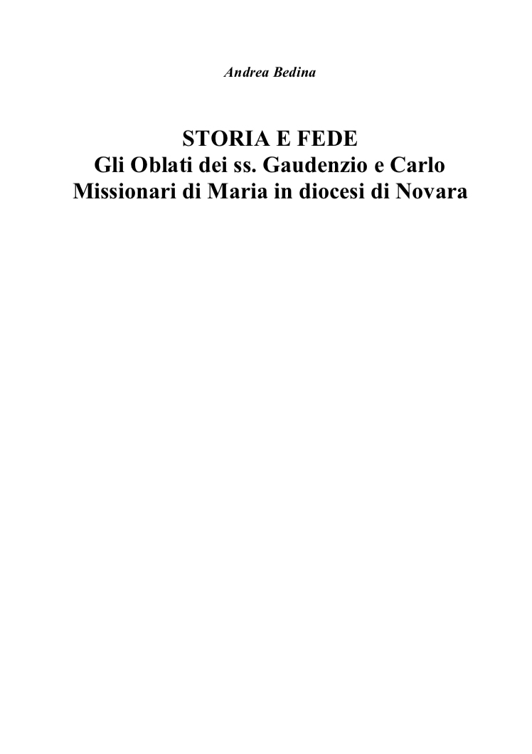 Storia e Fede